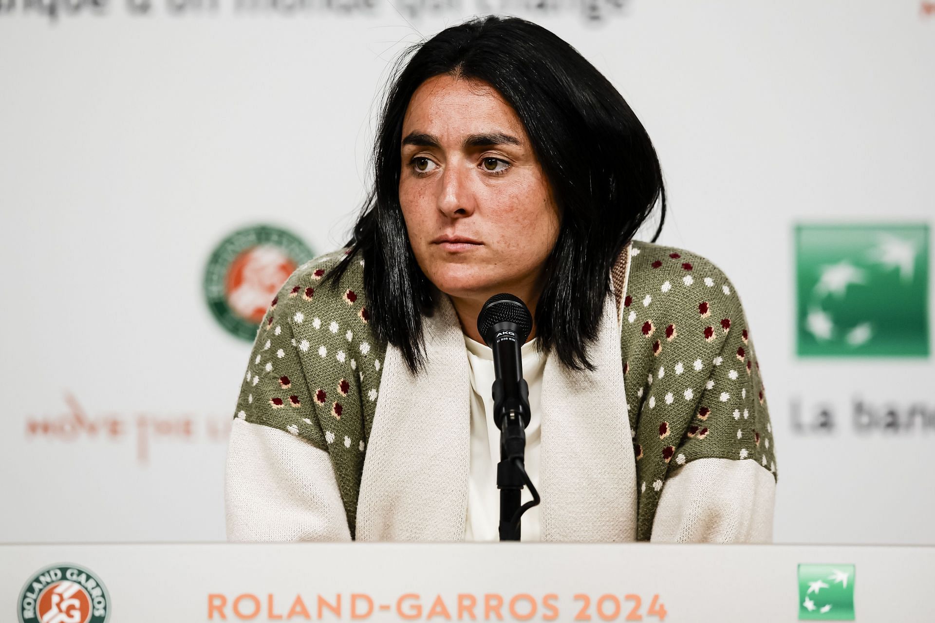 Ons Jabeur at a press conference at the 2024 French Open (Source: Getty)